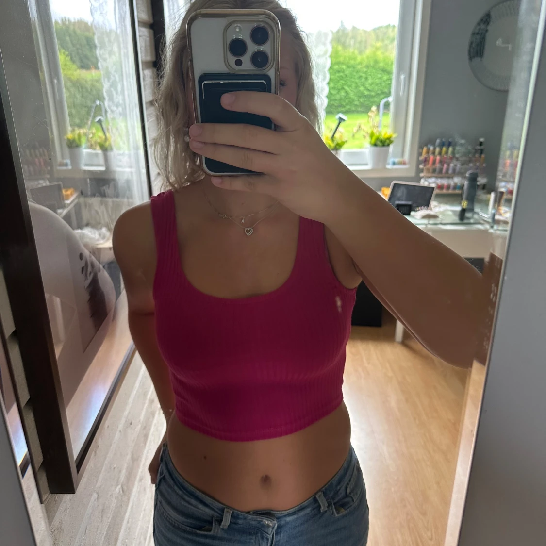 Ribbad rosa croppad linnetopp NLY Trend