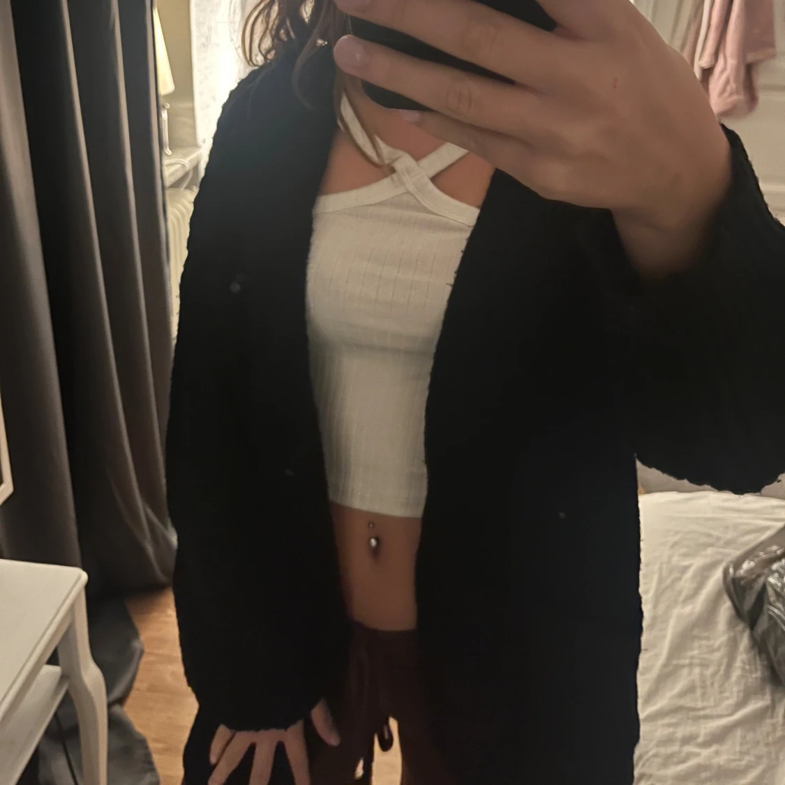 Svart stickad bolerotopp från SHEIN