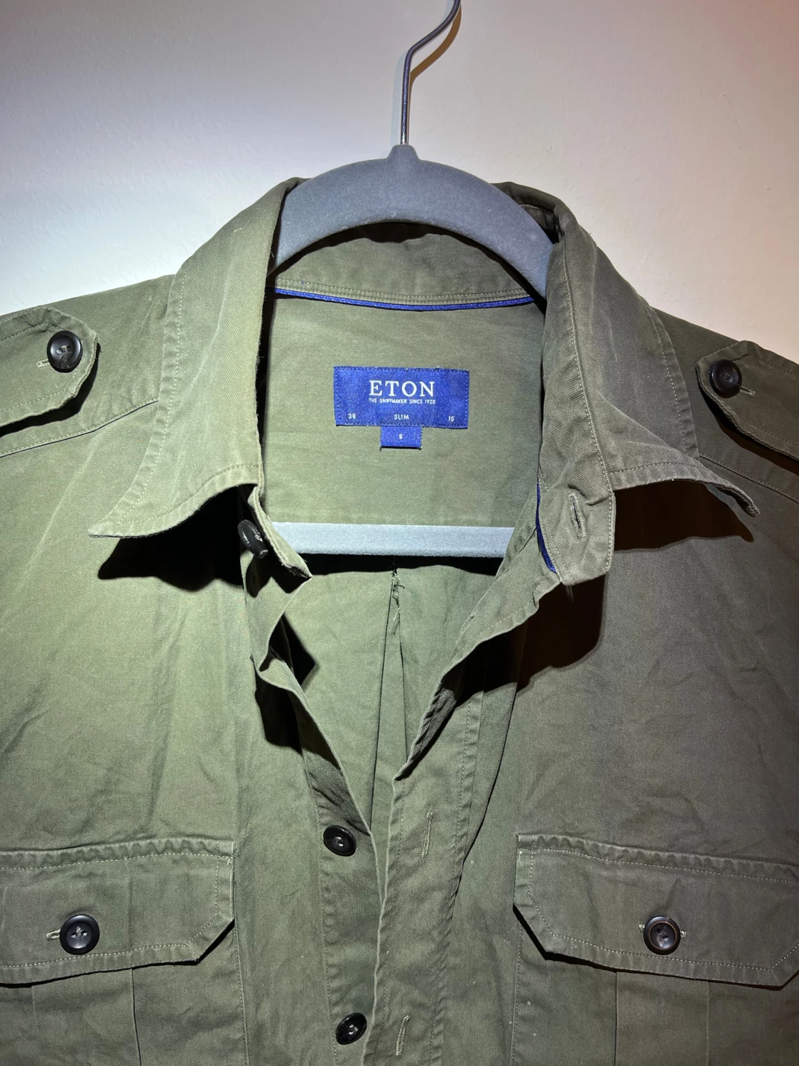 Olivgrön overshirt från Eton - 1