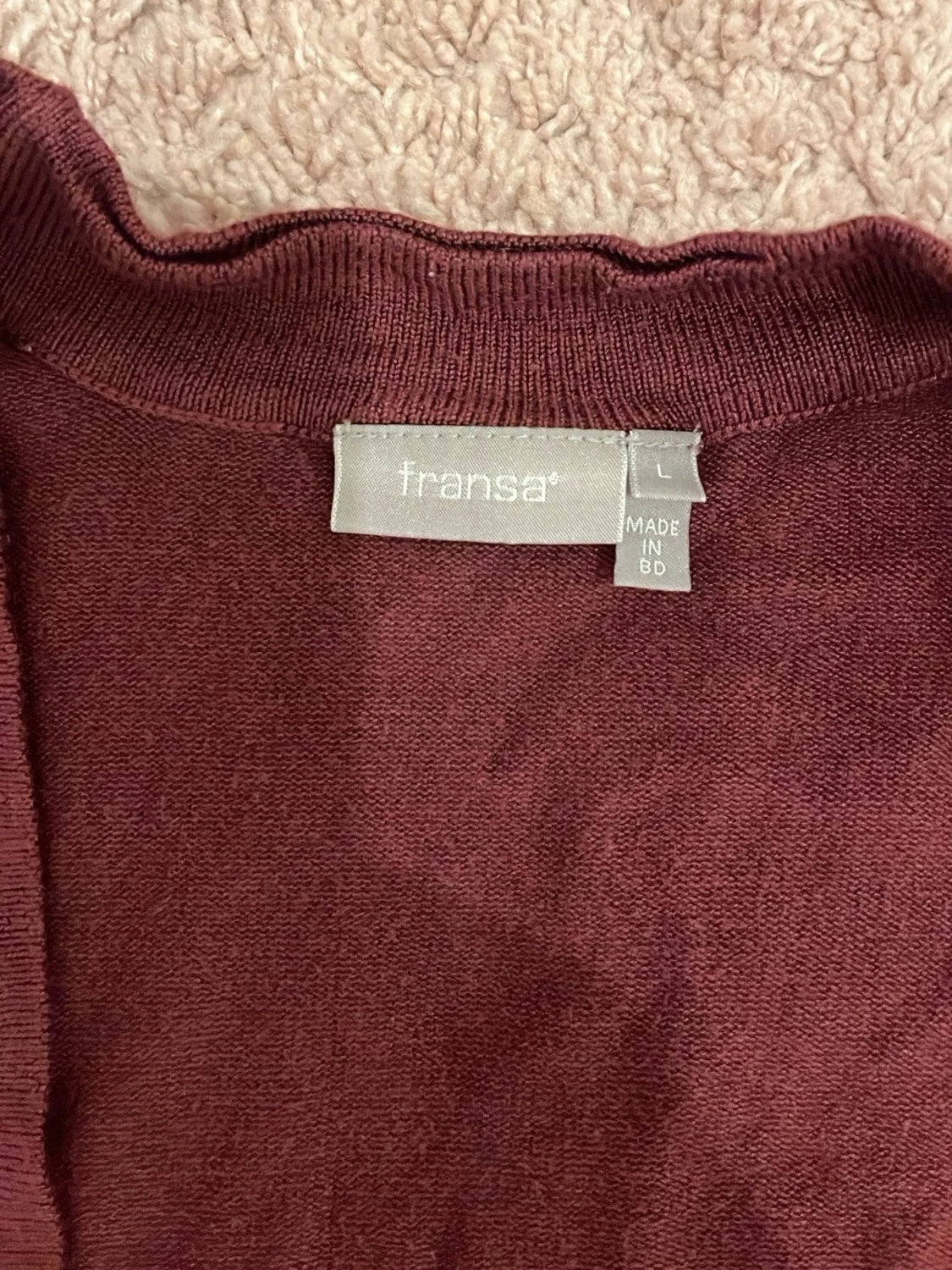 Vinröd kofta från Fransa, storlek L - 2