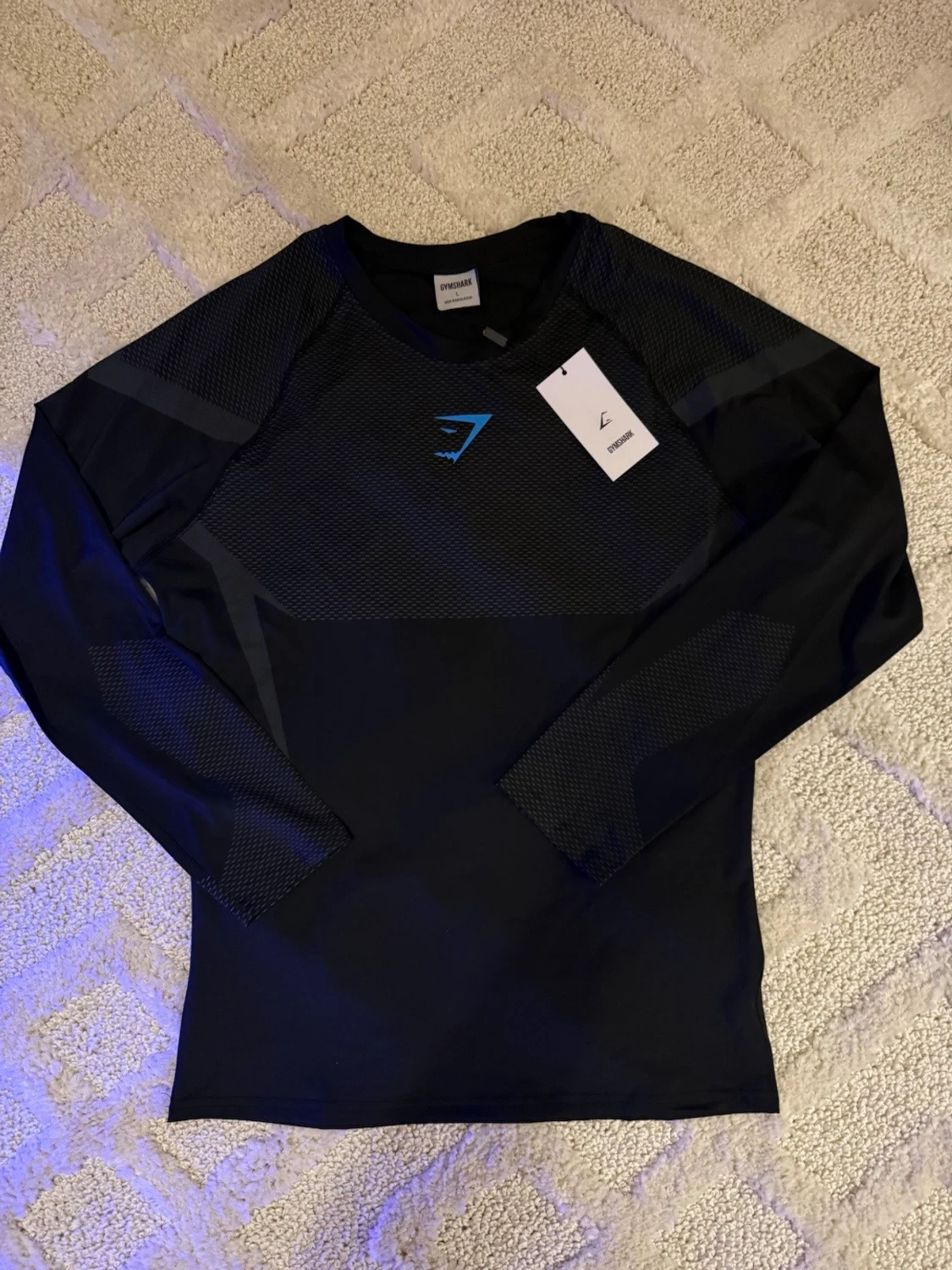 Gymshark Onyx V5 Långärmad Tröja – Svart & Blå
