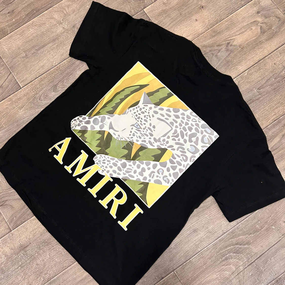 Svart Amiri t-shirt med leopardtryck - 2