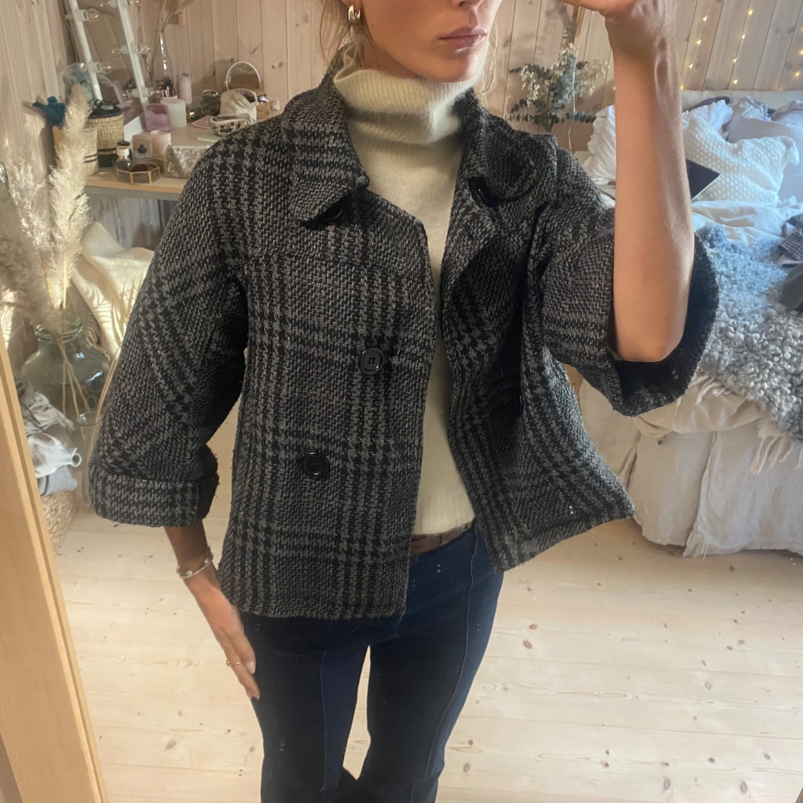 Rutig trekvartsärmad  - 3