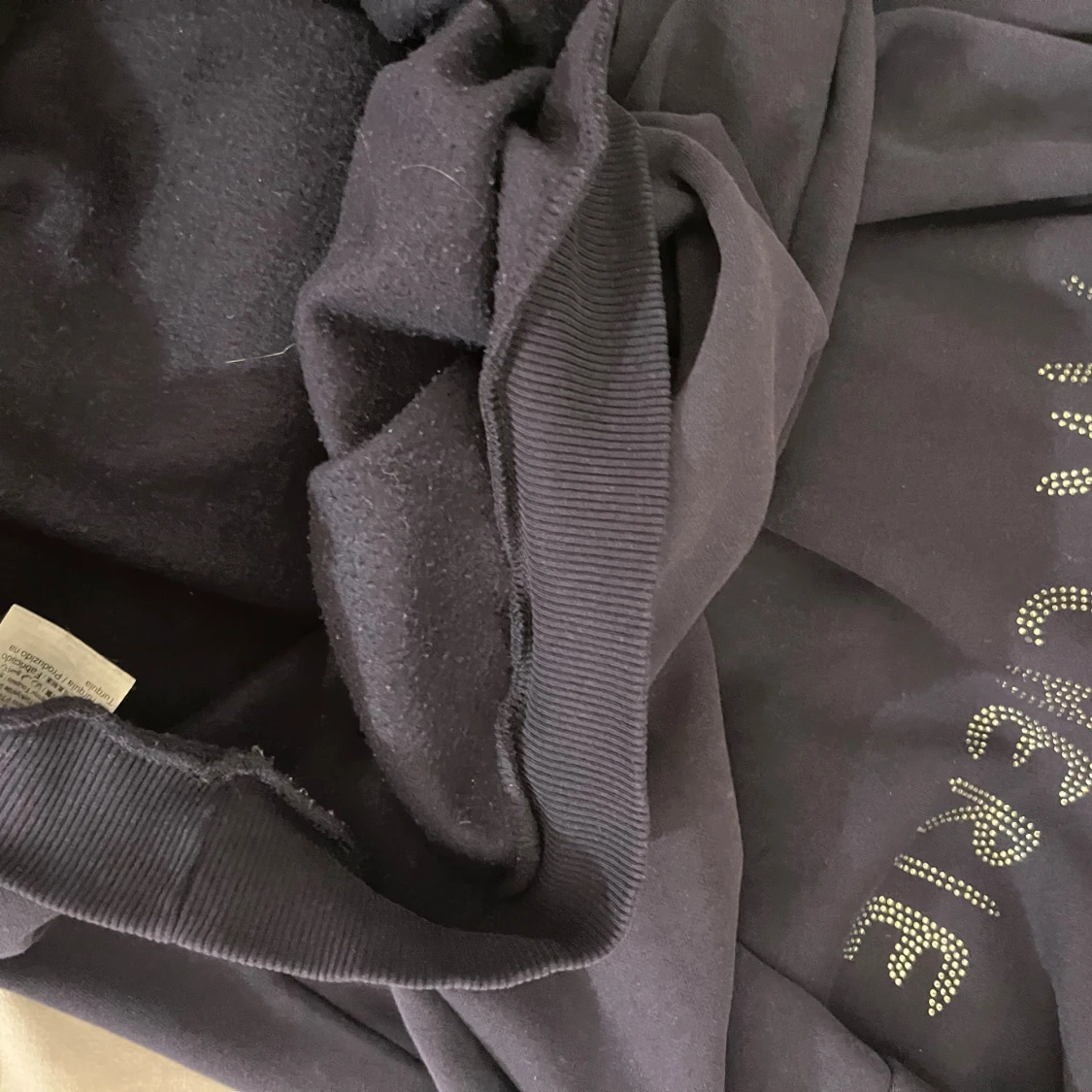 Marinblå hoodie med strass Ma Chérie - 2