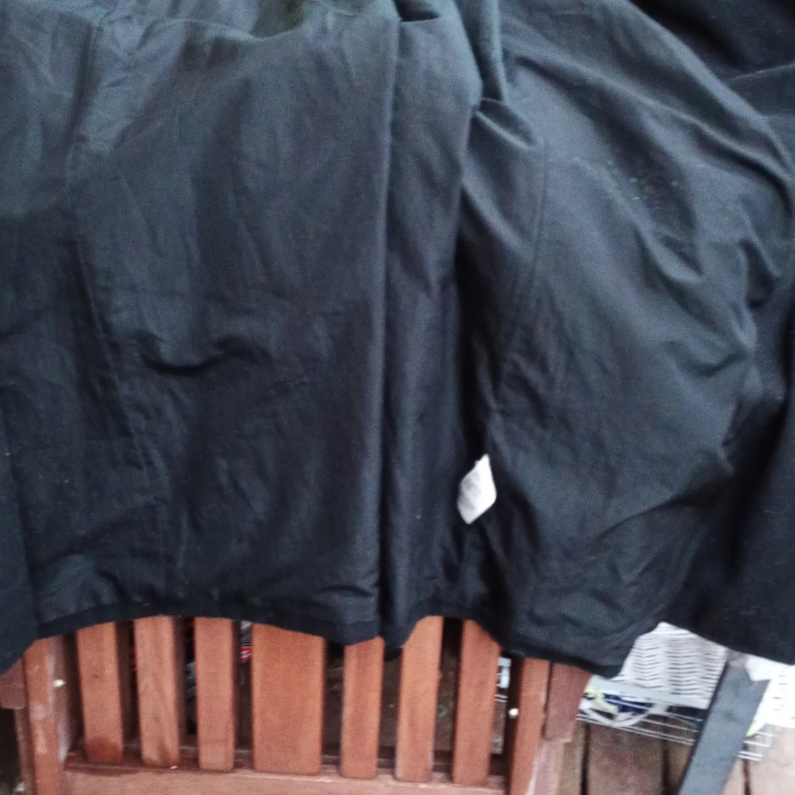 Svart lång ullkappa med bälte stl M - 3