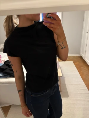 Kortarmad t-shirt - Kort armad tshirt med hög hals från Lindes i stl L, i mycket gott skick