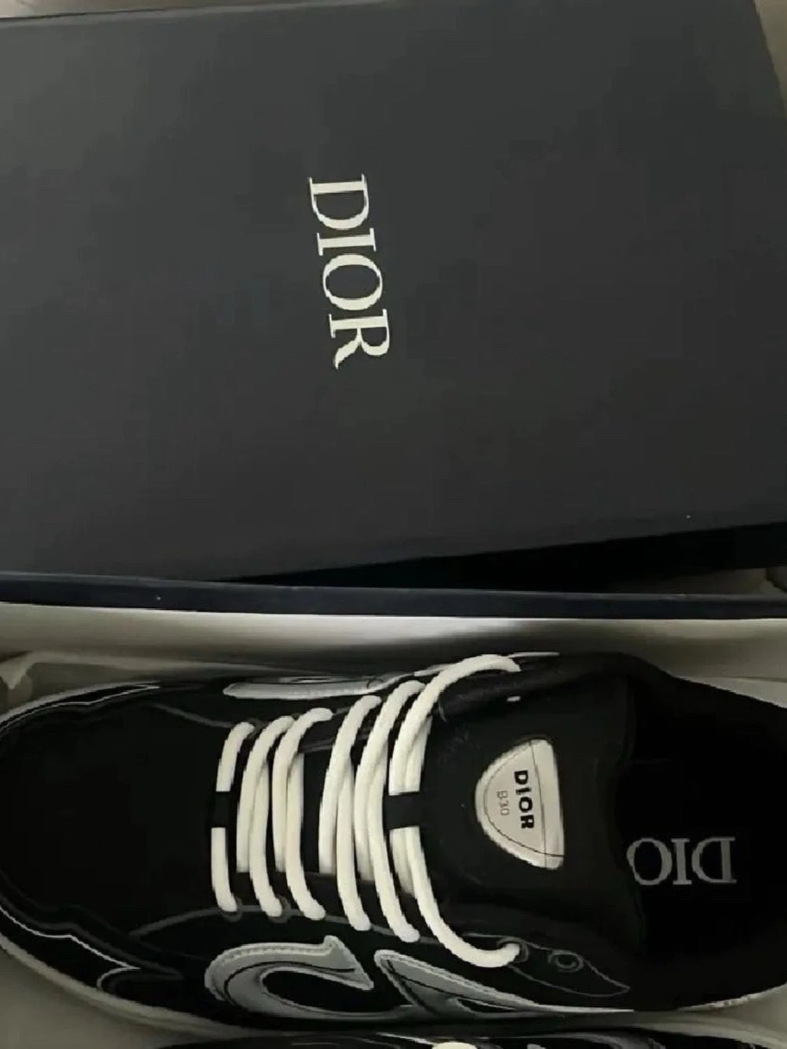 Dior B30 svarta sneakers med vit logga - 2