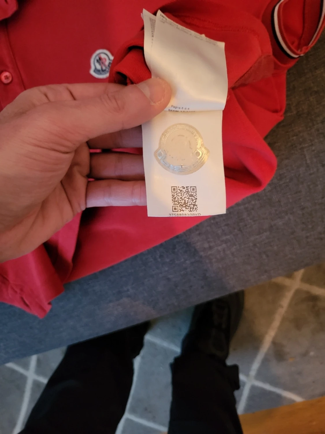 Röd Moncler pikét med logga - 4