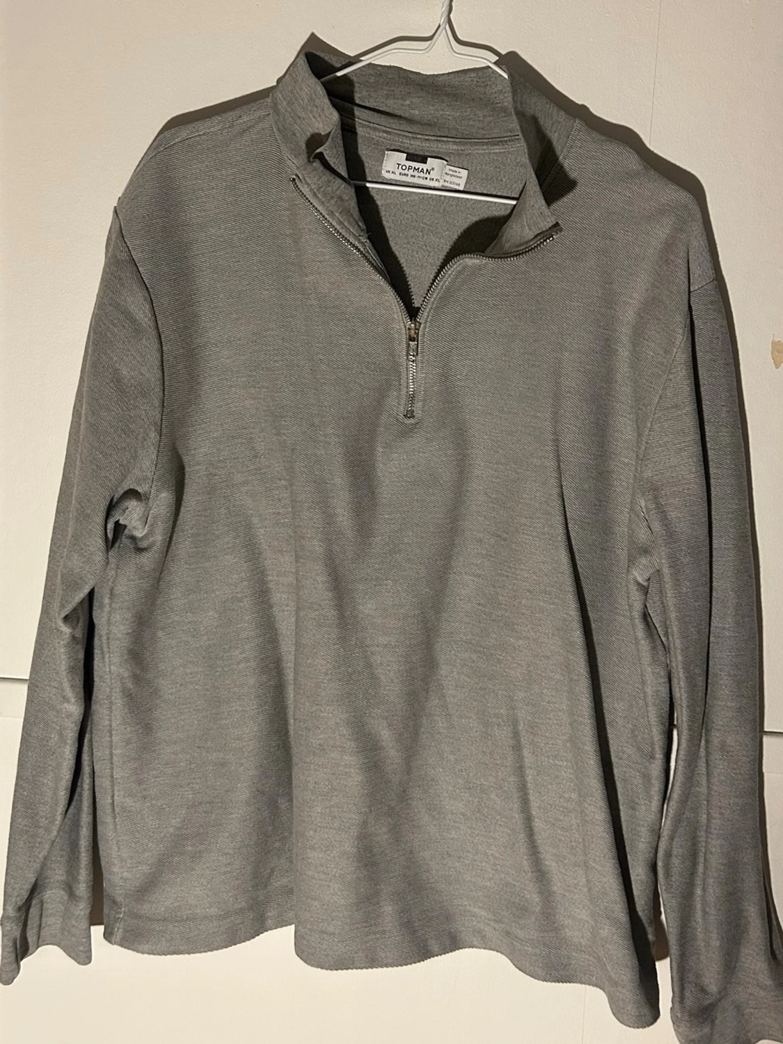 Grå half zip tröja från Topman - 1