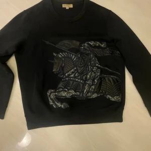  från Burberry (inköpt från nk  - Svart sweatshirt från Burberry i storlek L. En liiiten fläck på baksidan längst nere i ärmen som går att tvätta bort