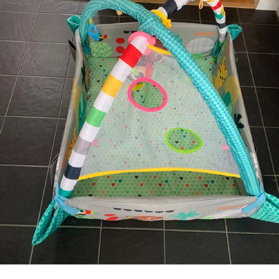 Babygym med djurmotiv och leksaksbågar - 2