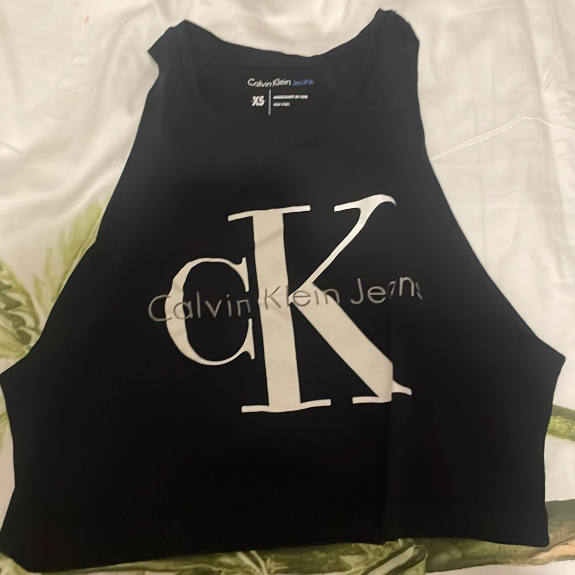 Svart croppad linnetopp Calvin Klein