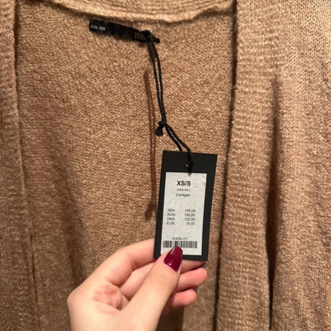 Beige kofta från 157 med fickor - 2