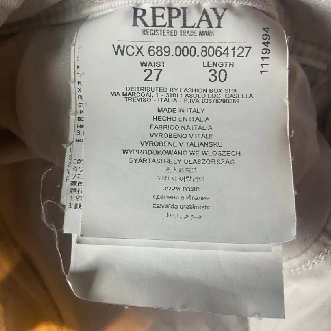 Vita jeans från Replay, W27 L30 - 1