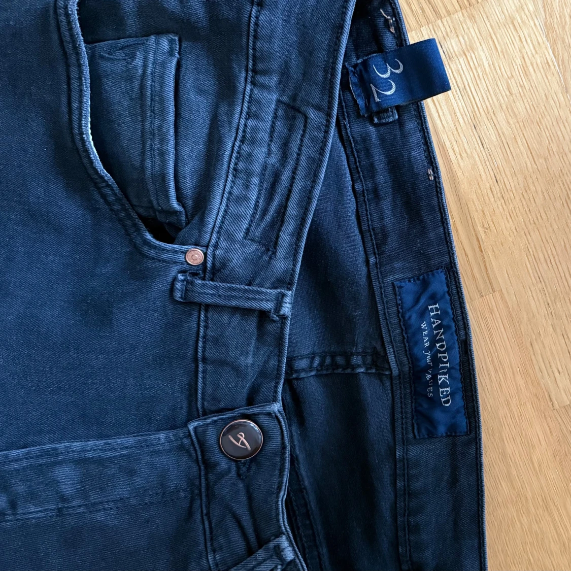 Mörkblå jeans från Handpicked, stl 32 - 2