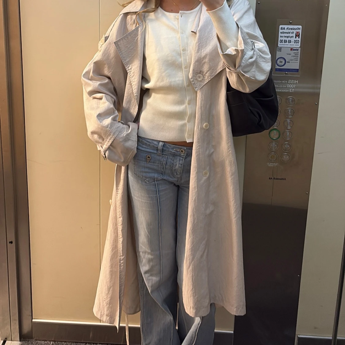 vintage cream trench coat jacket