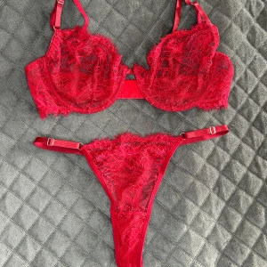 Vinröd underkläders set  - Byst: 90-94