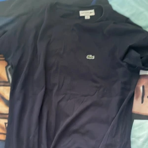 Mörkblå Lacoste t-shirt regular fit - Snygg mörkblå t-shirt från Lacoste i regular fit med klassisk krokodillogga broderad på bröstet. T-shirten har korta ärmar och är gjord i mjuk bomull som känns skön mot huden. Perfekt för dig som gillar stilrena och ikoniska plagg.