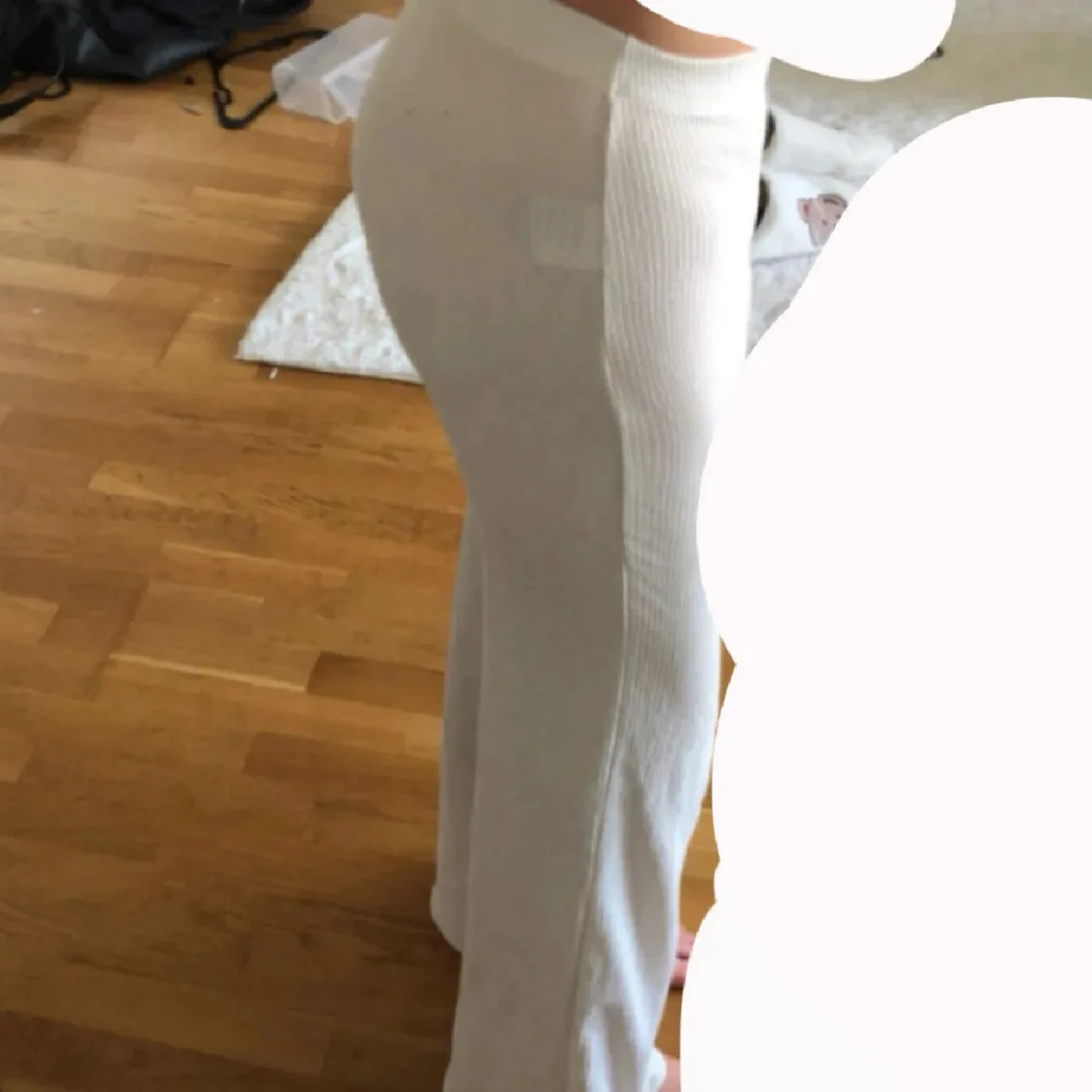 Vita ribbade byxor - 1