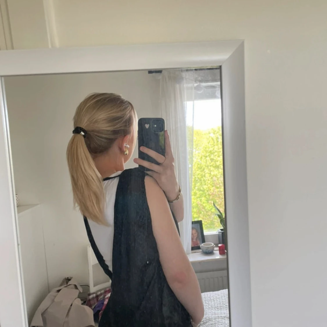 Svart transparent ärmlös blus - 1