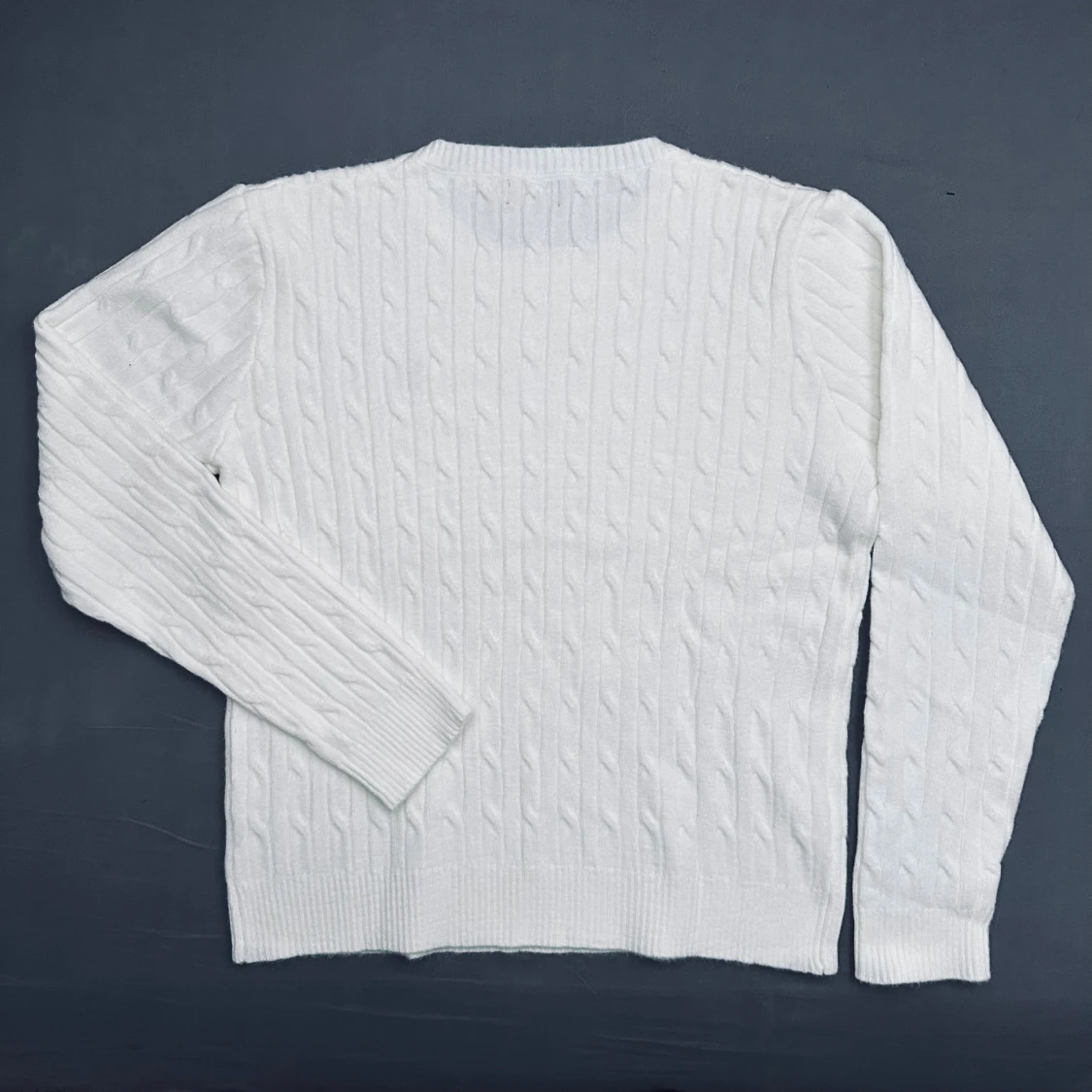 Vit kabelstickad tröja från Polo Ralph Lauren - 3