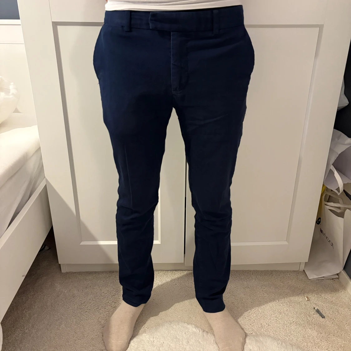 Mörkblå chinos Pier One, strl 46