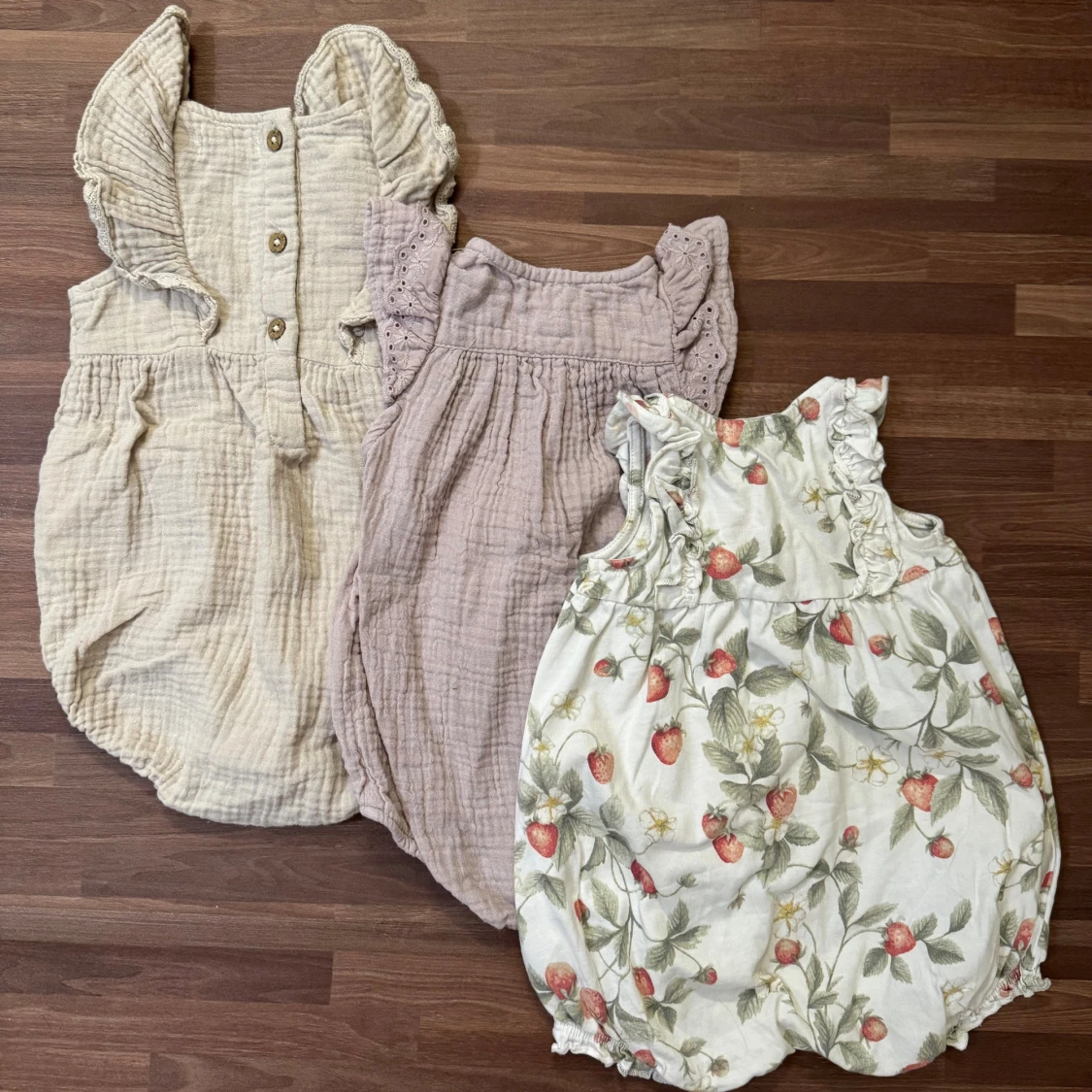 Set med tre rompers, 56 - 3