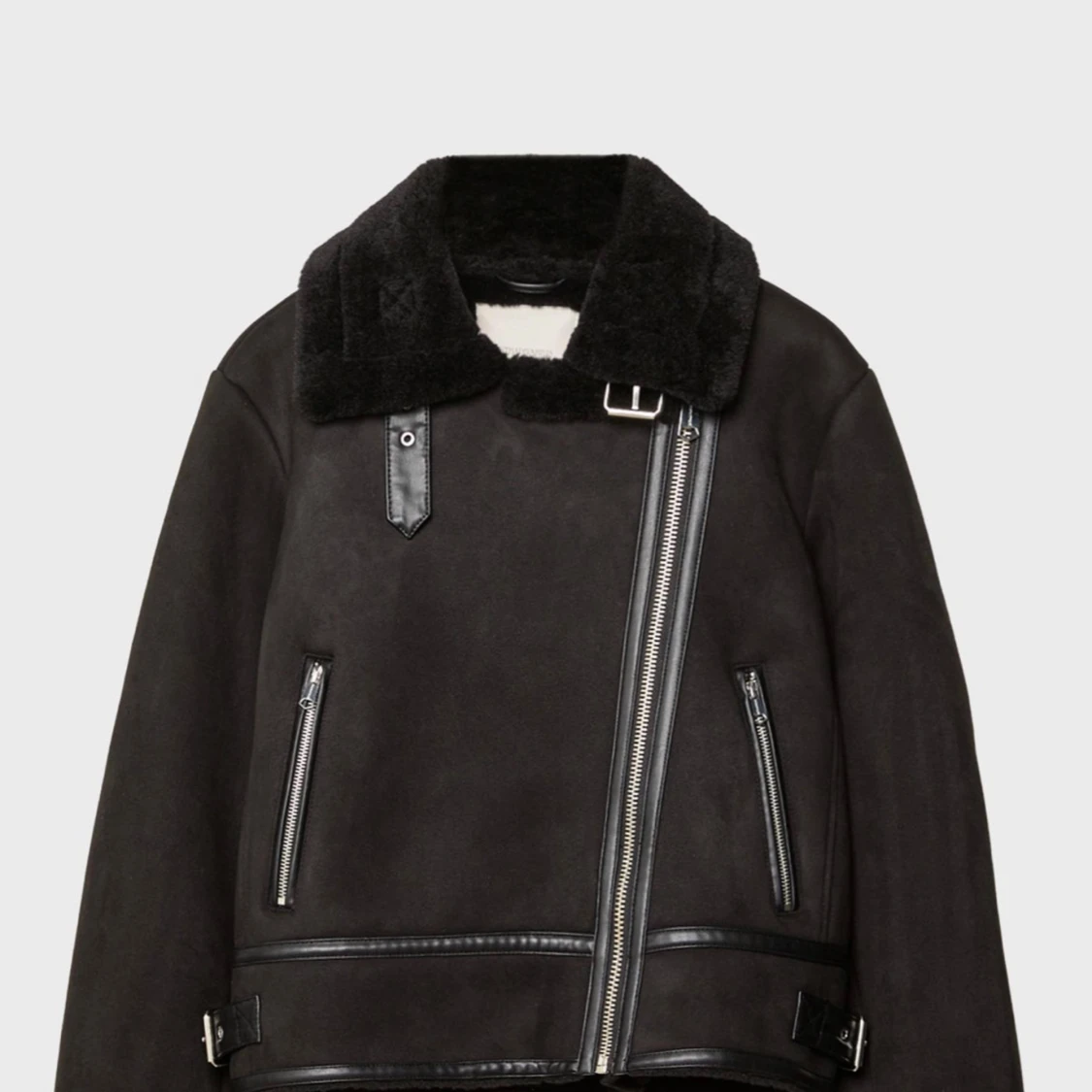 Svart teddyjacka med dragkedja - 2