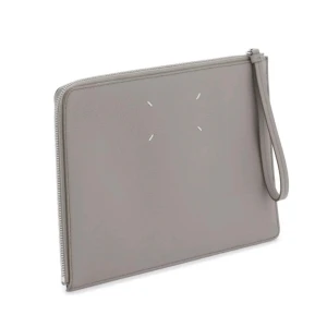 Maison Margiela - Maison Margiela Four stitches travel pouch  Gray (smoke) grained leather 28x19cm Rrp 720usd