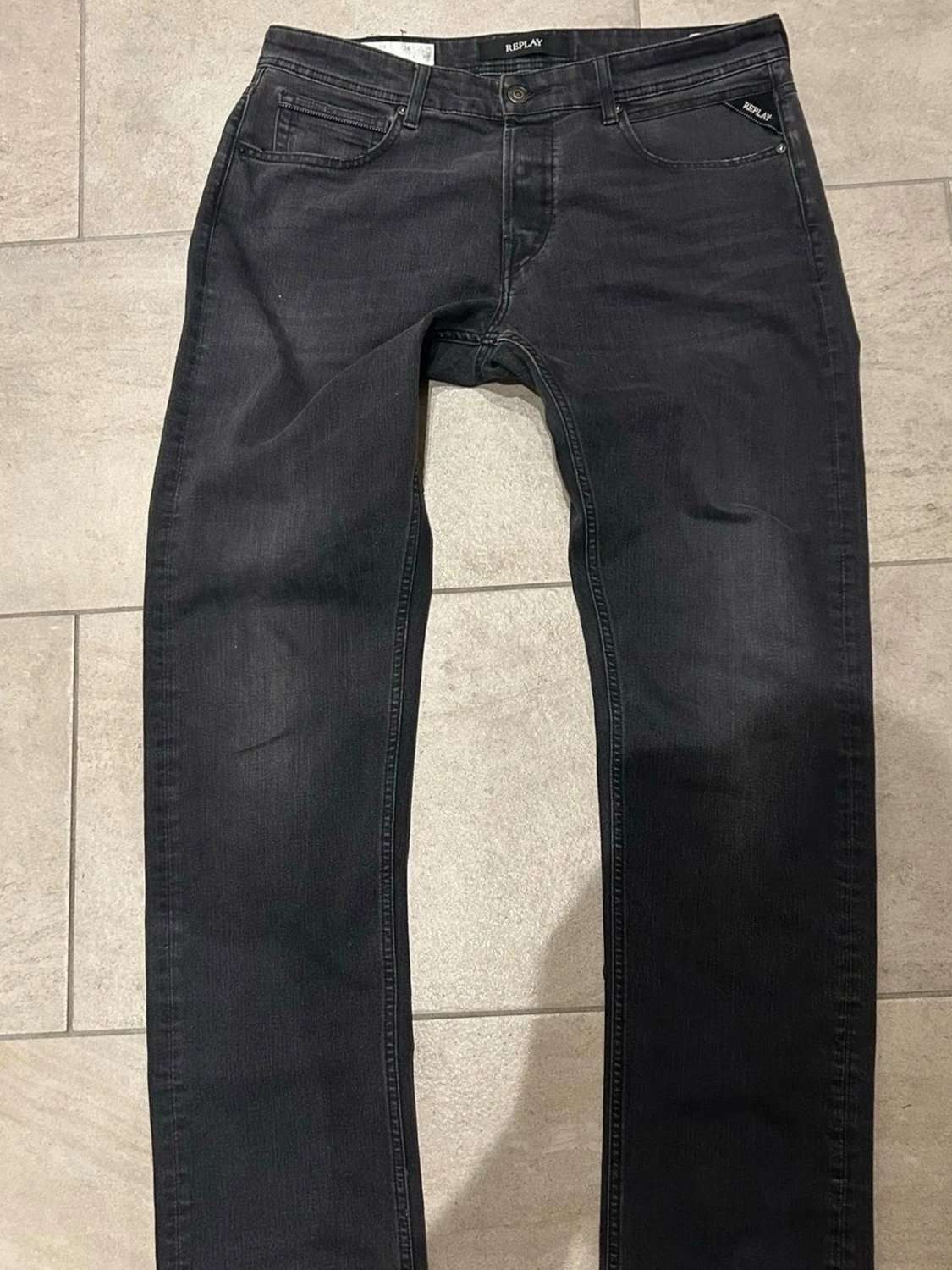 Replay Grover mörkgråa jeans straight fit - 1