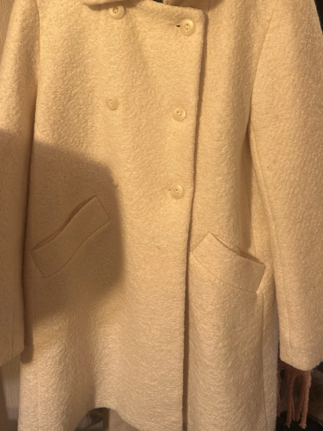 Beige skepparkavaj i ullmix