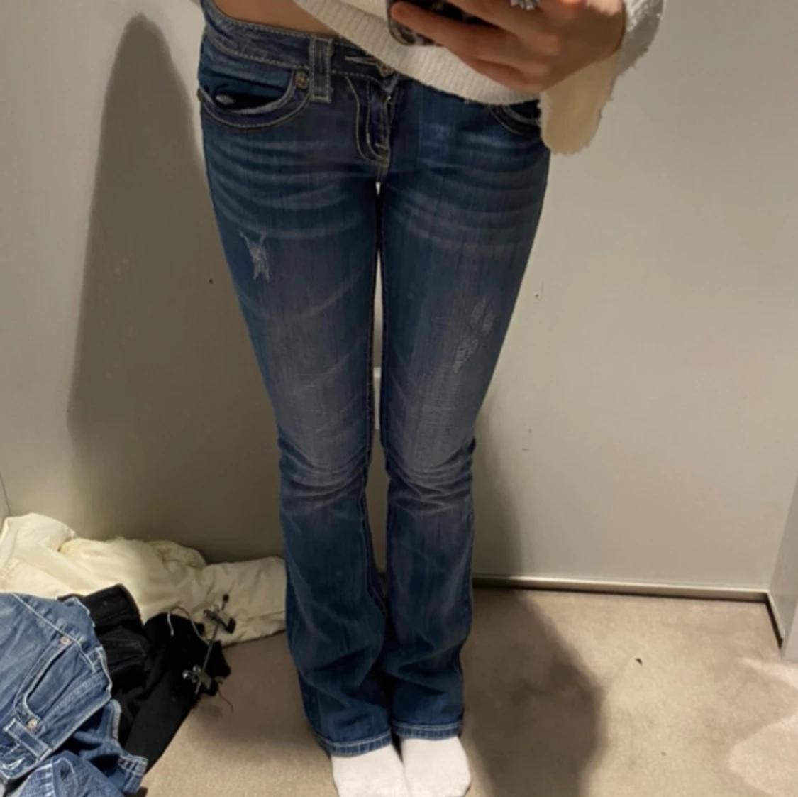Blå bootcut jeans från Miss me - 3