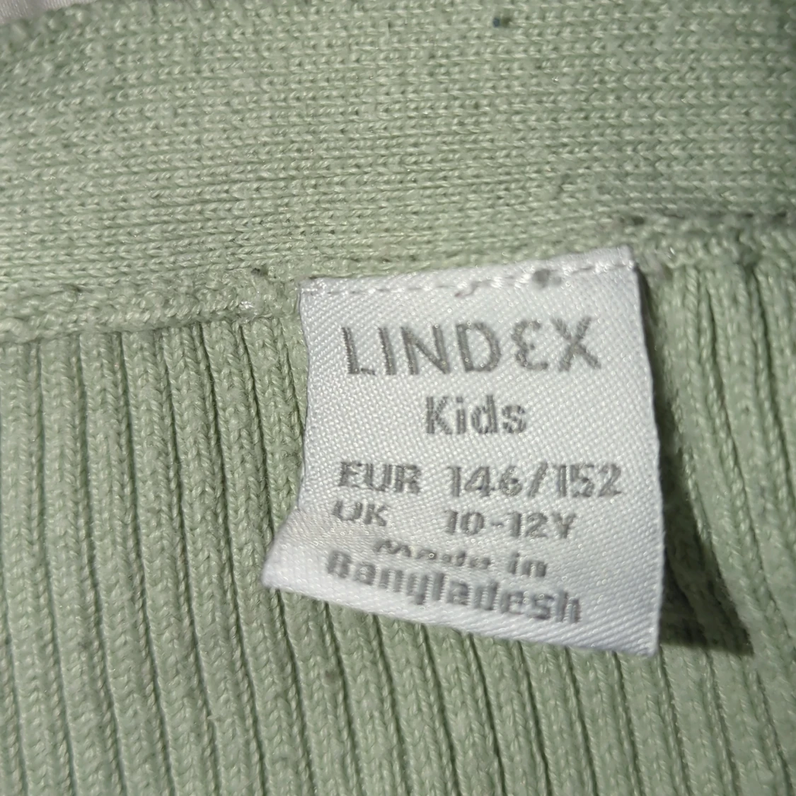 Ljusgrön ribbad kofta från Lindex - 1