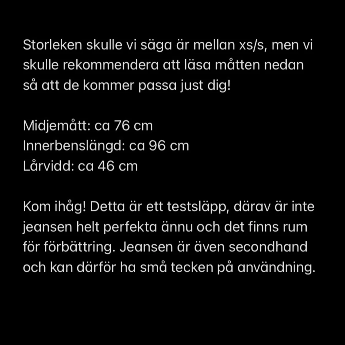 Mörkblå jeans med vit spets - 96 cm innerbenslängd - 4