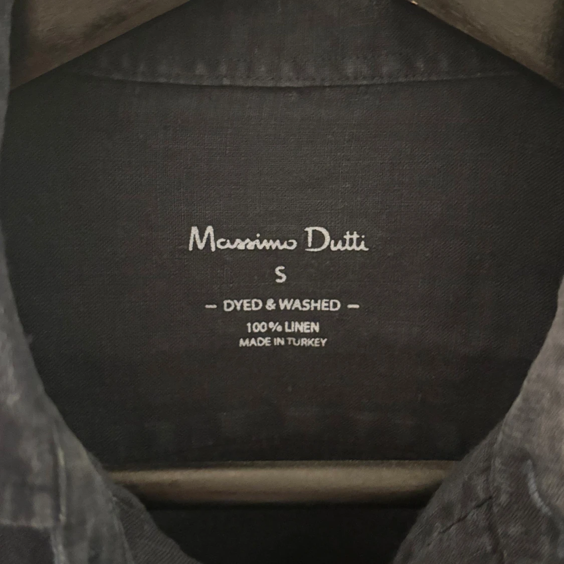 Mörkblå linneskjorta Massimo Dutti S - 3