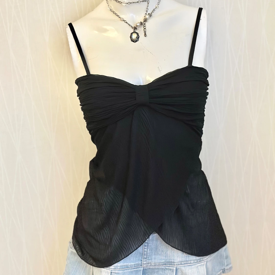 Mesh fairy asymmetrical top 