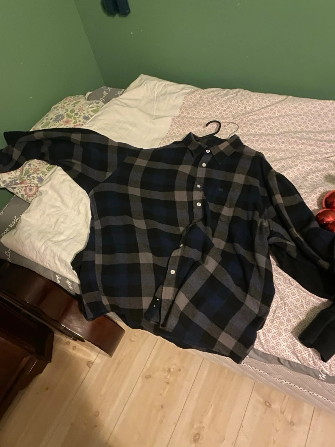 Rutig overshirt i blå och svart