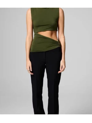 Olivgrön asymmetrisk croppad topp - Trendig olivgrön croppad topp med asymmetrisk skärning och snygg detalji sidan.💚💚