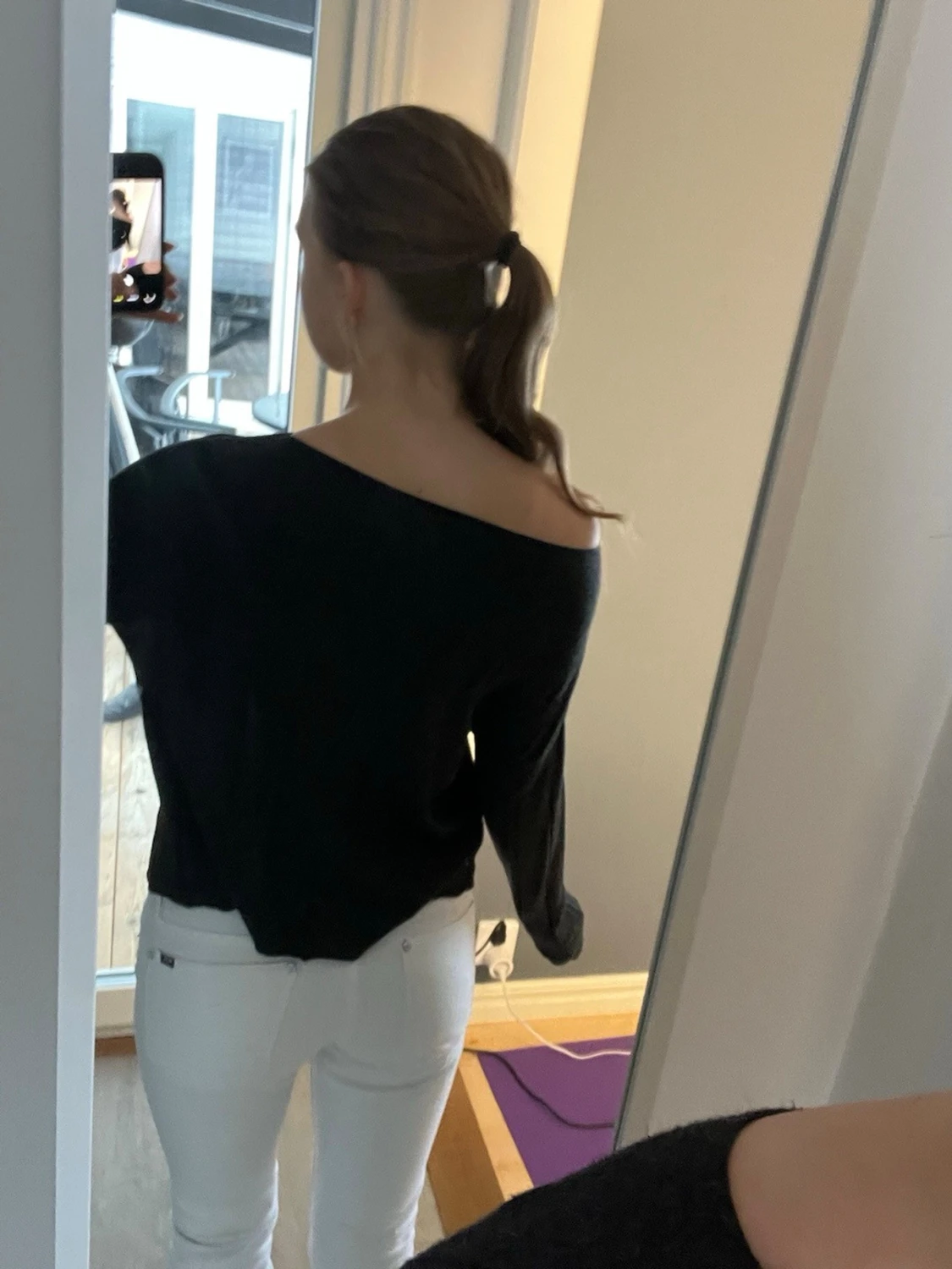 Grå off shoulder stickad tröja - 2