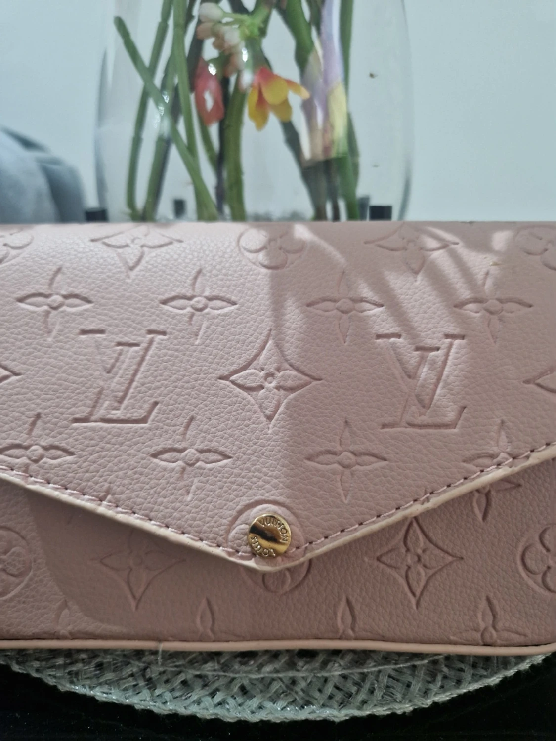  rosa axelväska i skinn - 4