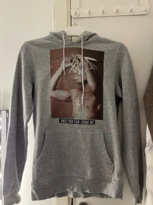 grå 2pac hoodie  - säljer denna hoodie då den aldrig används längre!