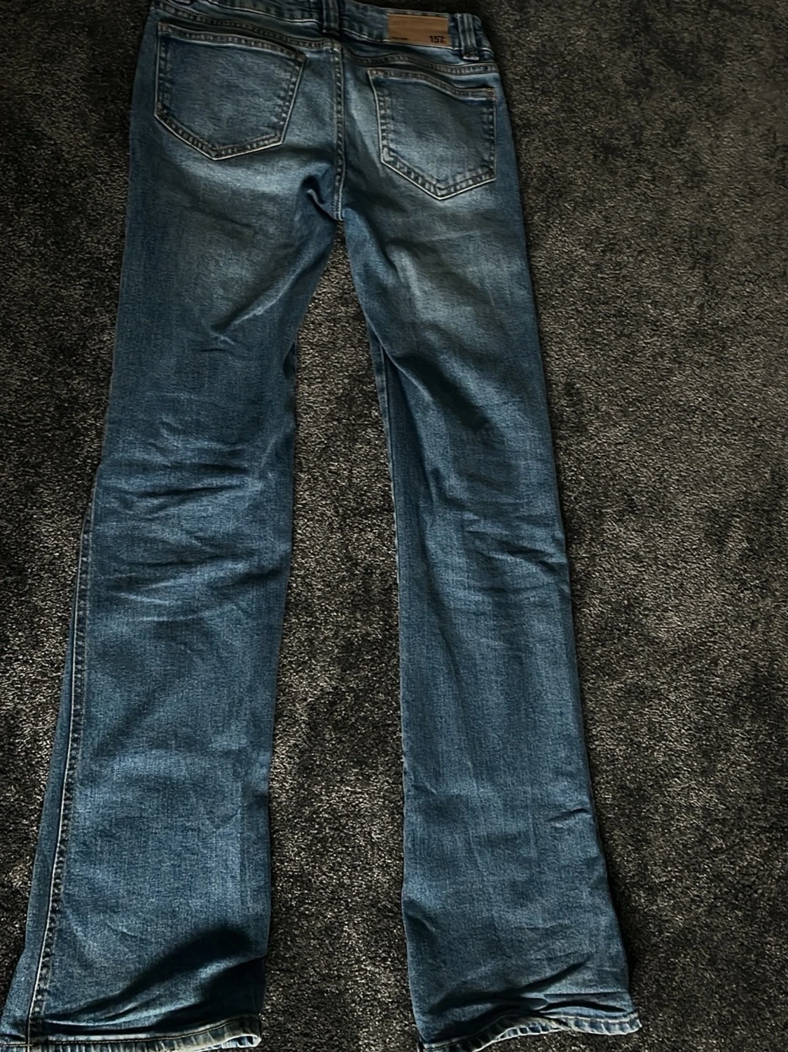 Blå bootcut jeans från 157, XS - 4