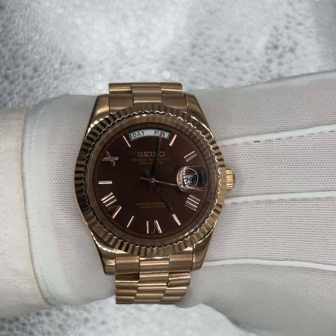 Seiko Day-Date guldbrun klocka - 2