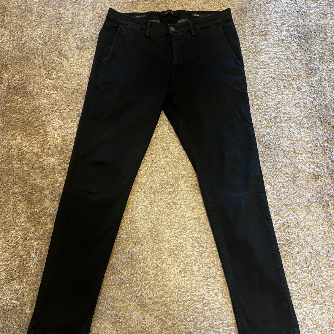 Mörkblå Replay Hyperflex byxor slim