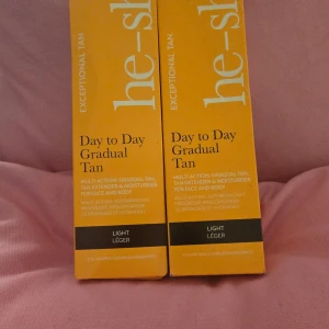 He-Shi Day to Day Gradual Tan Light - He-Shi Day to Day Gradual Tan i nyansen Light är en brun utan sol-produkt för ansikte och kropp. Den ger en gradvis solbrun ton. Nya i förpackning