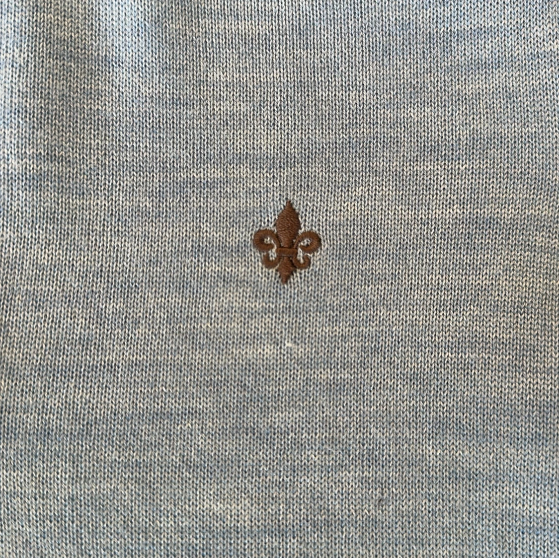 Ljusblå merinoullströja Morris half zip - 3