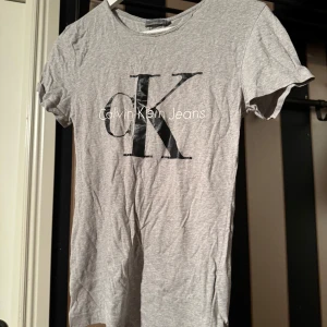 Grå Calvin Klein t-shirt - Snygg grå t-shirt från Calvin Klein Jeans med stor svart CK-logga! 