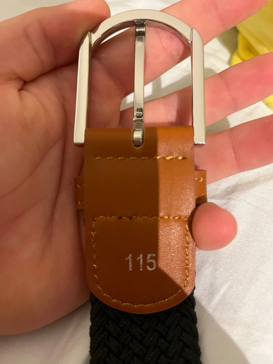 Svart flätat bälte med bruna detaljer - 4