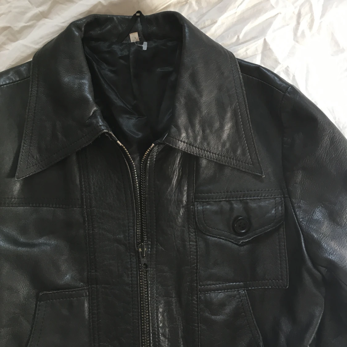 Vintage skinnjacka/ läderjacka, 70tal  - 3