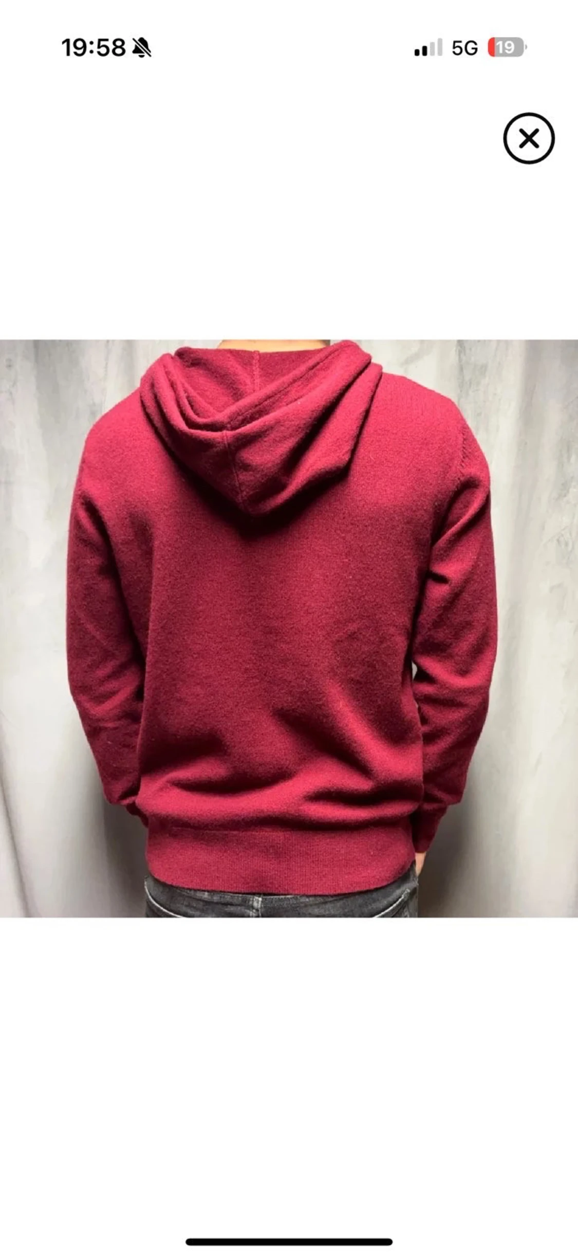 Vinröd hoodie herr - 2